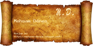 Mehsam Dénes névjegykártya